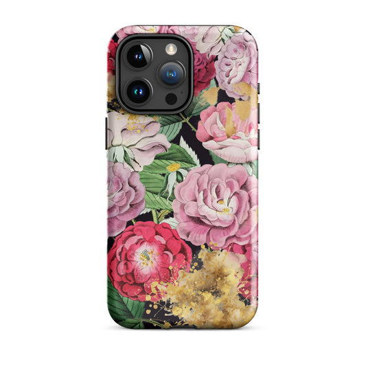 Funda dura para iPhone Golden Blooms